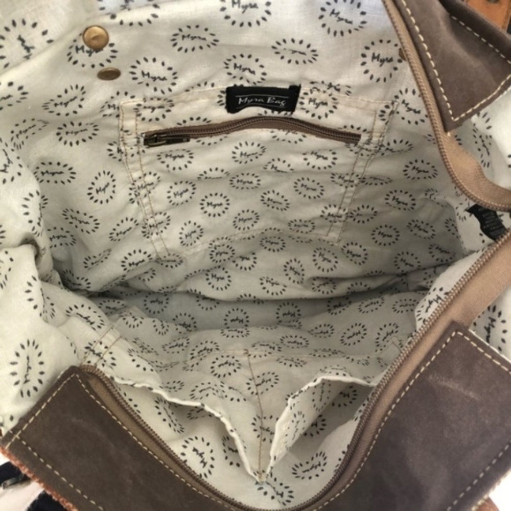 Myra Bag Spring Tote upcycled canvas purse C622 - Picture 6 of 6